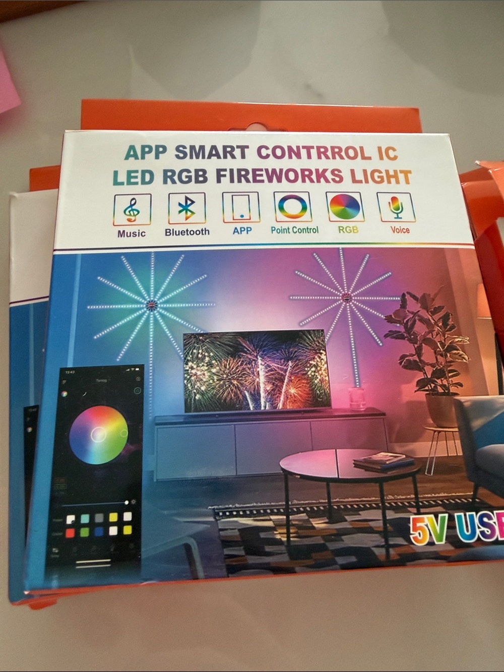 LED RGB Fireworks Light - App Smart Control Set of 5
